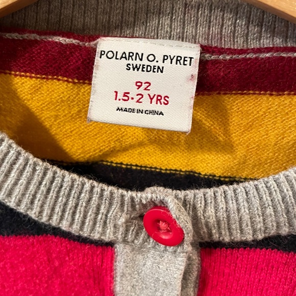 1.5-2 striped Polarn O. Pyret button down sweater - Picture 4 of 6